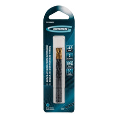 Broca Metal Aço Rápido 4,8mm Nitreto Titânio Profissional Kit 2 Unidades Perfuração