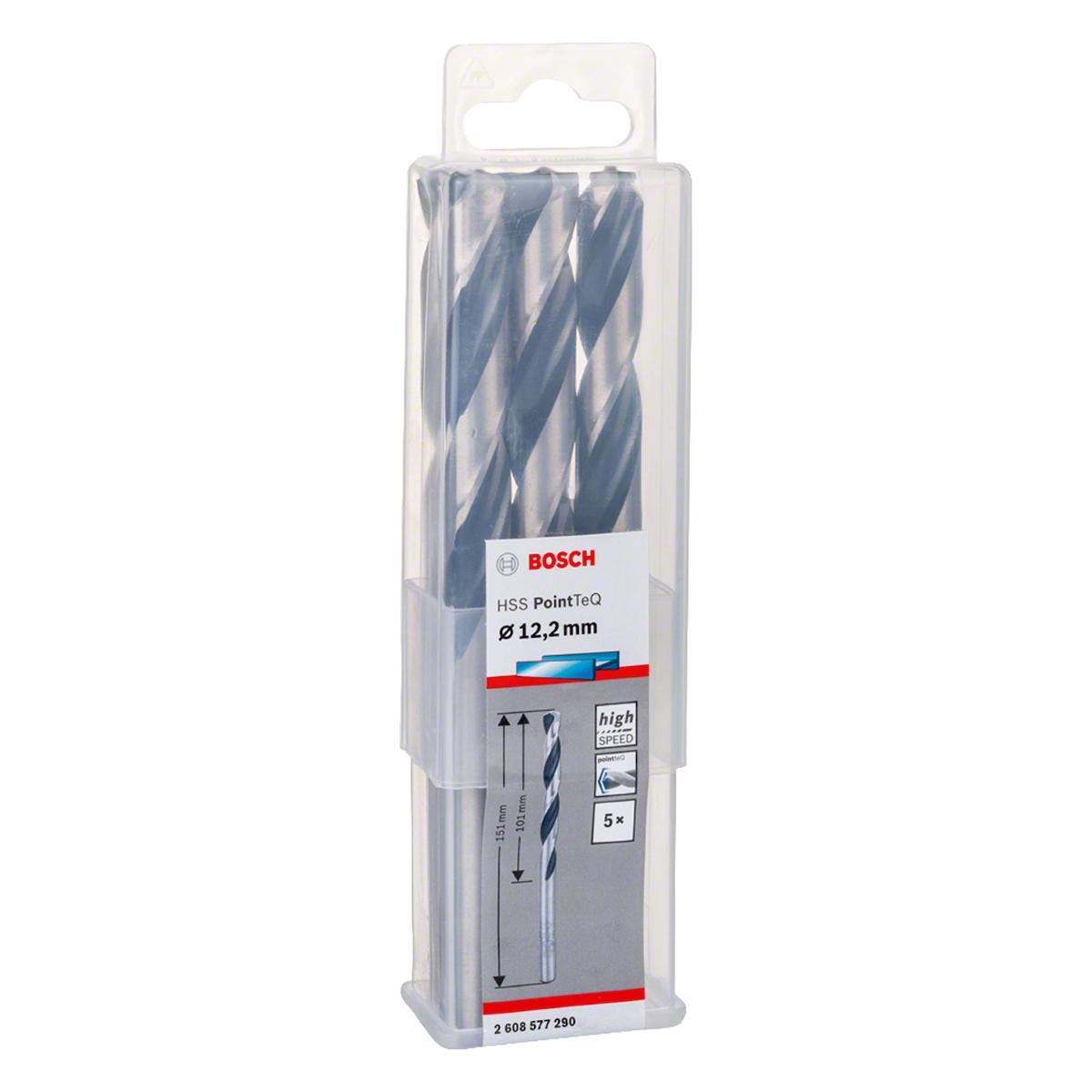 Broca Metal Bosch Aço Rápido Hss-Pointteq 12,2mm 5 Peças