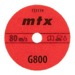 Disco de Lixa Diamantada Flexível 100mm 800 Graus 5Pç MTX Desbaste Refrigeração