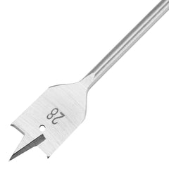 Broca Chata Para Madeira Longa 28mm 300mm Aço 45 Haste Hexagonal 7mm MTX 7040289 Furos Precisos
