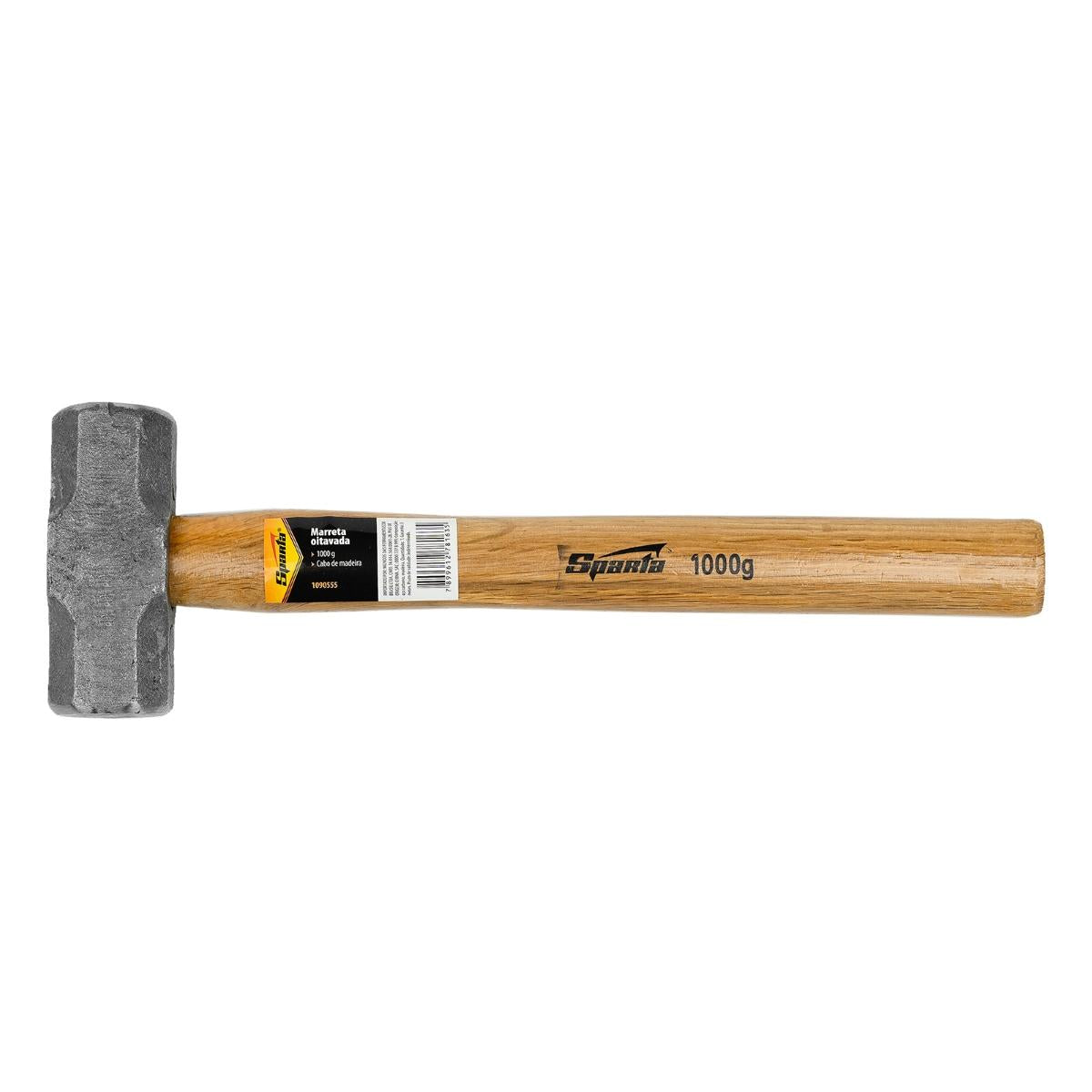 Marreta Oitavada Cabo Madeira 1000g Sparta 1090555 Ferramenta Forjada Aço Carbono - Guimepa