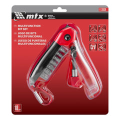 Jogo De Bits Com Adaptador Cromo Vanádio 18 Peças MTX 113839 Aço CrV 25mm 50mm