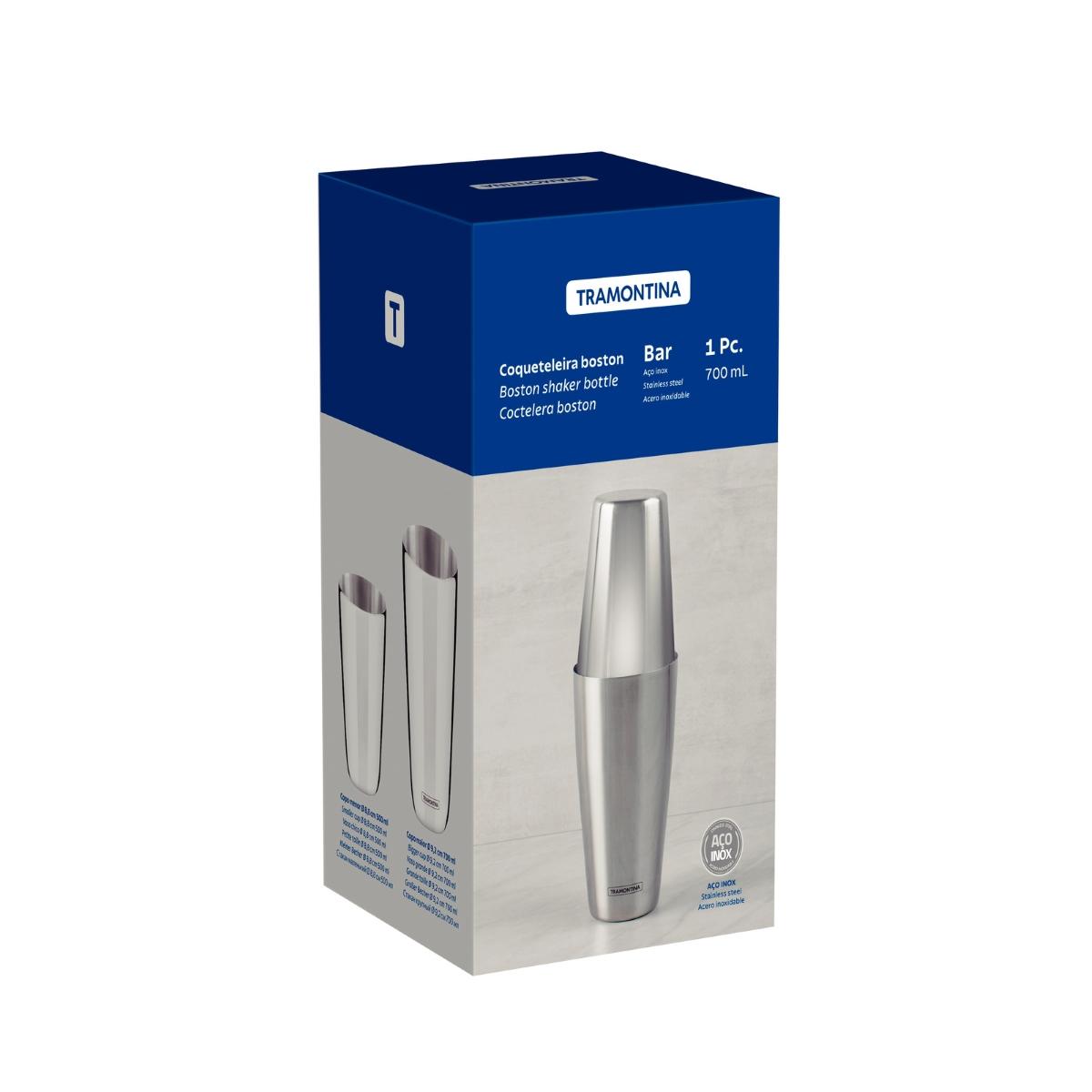 Coqueteleira Boston Tramontina Aço Inox 700 Ml E 500 Ml Profissional De Alta Performance Drink