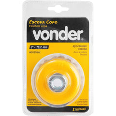 Escova Copo 3'' Rosca M14 12500Rpm Aço Carbono Torcido Vonder