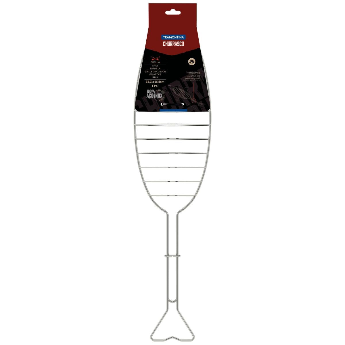 Grelha Tramontina Para Churrasco Em Aço Inox 66 X 16 Cm Alta Resistência