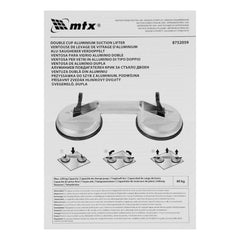 Ventosa Dupla Alumínio MTX 8752059 80kg 117mm Durável e Ergonômica