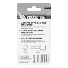 Soquete Magnético Parafusadeira 11mm x 45mm 2 Peças MTX 117379 Fixação Segura