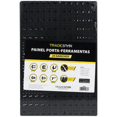 Painel Porta Ferramentas 60 x 49 cm 24 Ganchos Tradestar