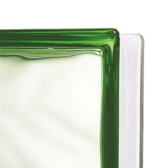 Tijolo de Vidro 19 x 19 x 8 cm Cloudy S-Color Verde 06 Unidades Tradestar