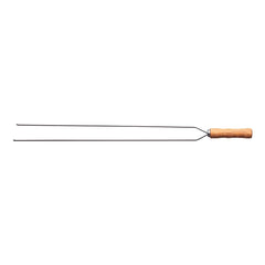 Espeto Duplo Para Churrasco Tramontina Aço Inox Cabo Madeira 95 Cm Resistente Alta Durabilidade