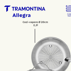 Jogo De Panelas Tramontina Allegra Em Aço Inox 4 Peças Fundo Triplo Indução