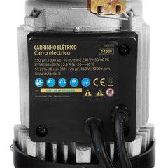 Carro Elétrico Talha 1000kg 540W 220V 16m/min IP54 Ajustável Denzel T-1000