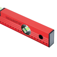 Nível De Alumínio Com Régua Vermelha 3 Bolhas 16'' 400mm MTX 332209 Precisão 1mm/m