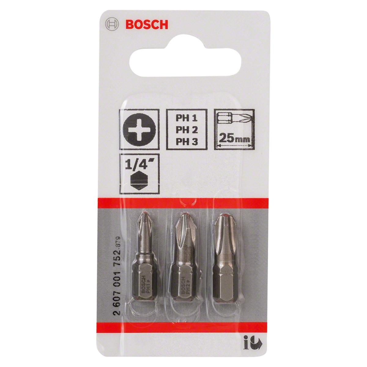 Jogo De Pontas P/Parafusar Bosch Extra Hard 25mm Philips 3U