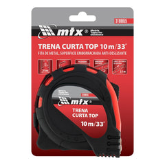Trena Curta 10m 25mm Emborrachada Com Gancho Magnético Mtx Precisão
