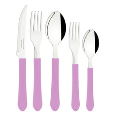 Faqueiro Tramontina Leme 20 Peças Aço Inox E Cabos Polipropileno Lavanda Resistente Kit Completo