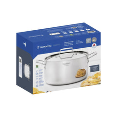 Caçarola Tramontina Grano Funda Aço Inox Corpo Triplo 24 cm 5,8 L Indução Forno 260°C Tampa