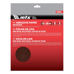 Folha de Lixa Costado de Tecido Grão 60 230x280mm 10 Peças Alta Performance MTX