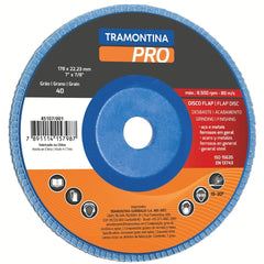 Disco Flap Acabamento 7'' Grão 120 Tipo 29 Velocidade 8500 rpm Tramontina PRO