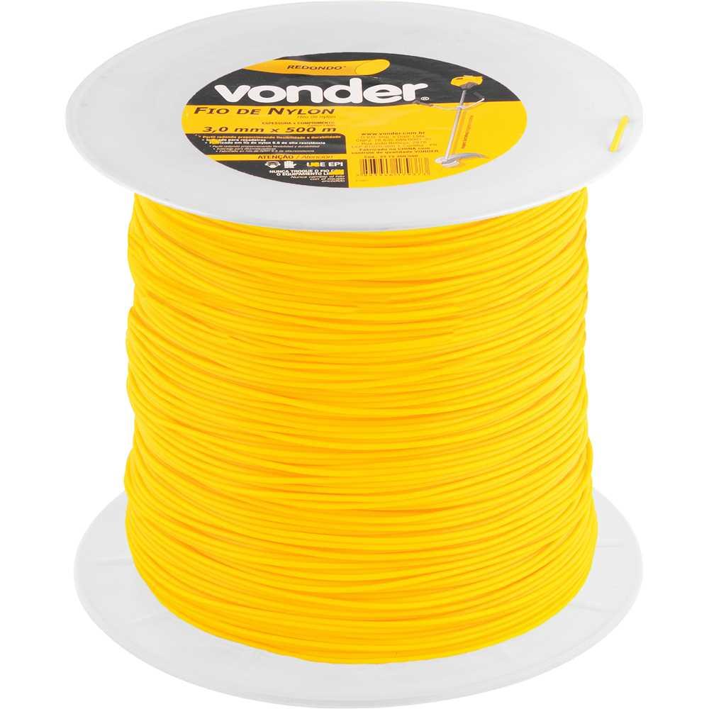 Fio Nylon 3,0mmx500m Redondo Roçadeiras E Aparadores Vonder