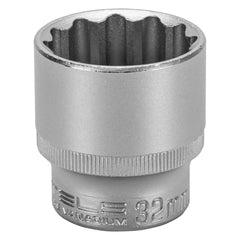 Soquete Estriado 1/2'' Cromo Vanádio Com Clips Plástico 32mm Durável