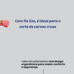 Faca Para Churrasco Tramontina Felice 5 Polegadas Aço Inox Fio Liso Cabo Polipropileno Preto