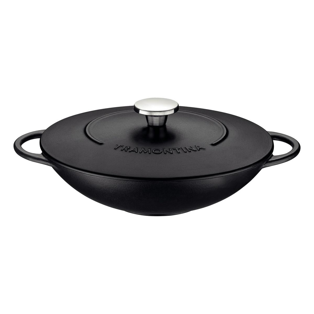 Panela Wok 32 cm 5 L Ferro Esmaltado Antiaderente Starflon Excellent Tramontina Trento
