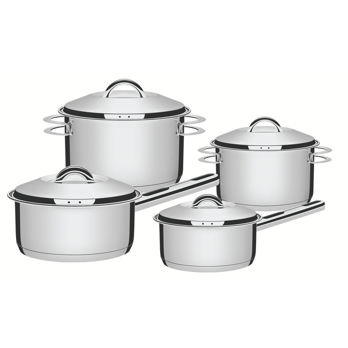Jogo De Panelas Tramontina Solar Aço Inox Fundo Triplo 4 Peças Indução