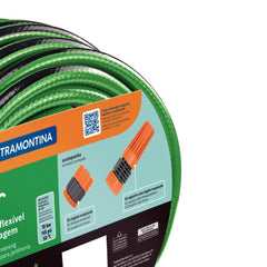Mangueira Flex 25m 10bar 4 Camadas PVC Verde Faixa Preta Tramontina