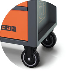 Carrinho para Ferramentas 800KG Laranja e Cinza 7 Gavetas Tampo de Madeira Fechadura RSC24/7-O Beta
