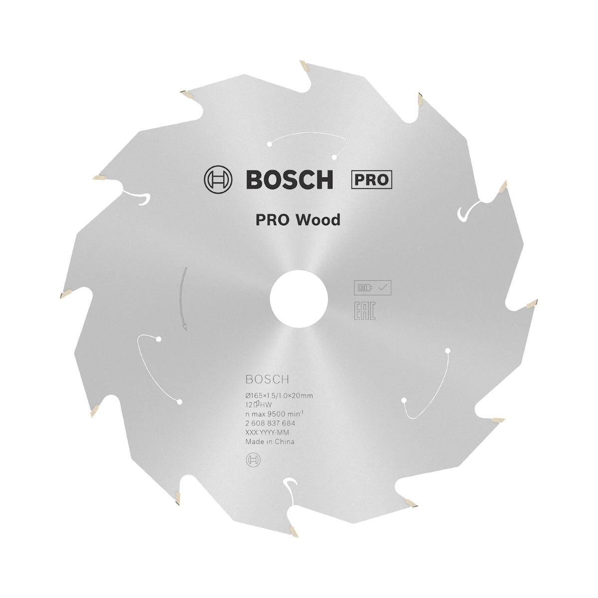Disco De Serra Circular Bosch Pro Wood Cordless 165mm 12 D