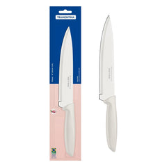 Faca Chef Tramontina Plenus 8 Polegadas Aço Inox Cabo Polipropileno Off White Profissional