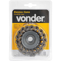 Escova Copo 3'' Rosca M14 12500Rpm Aço Inox Torcido Vonder