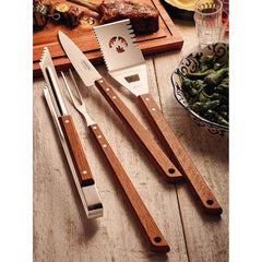 Pegador Para Carne Tramontina Churrasco Aço Inox E Cabo De Madeira 37 Cm Profissional Resistente
