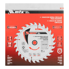 Disco Serra Circular 185mm (7,1/4'') 22,23mm 24 Dentes Para Madeira Mtx