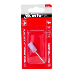 Ponta Montada Cilíndrica 10 X 20 mm Haste 3 mm F80 Óxido De Alumínio 25000 RPM Mtx