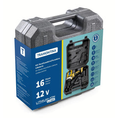 Parafusadeira Furadeira 12V Tramontina 1300mAh 19 Torques Bateria Íons de Lítio 16 Peças