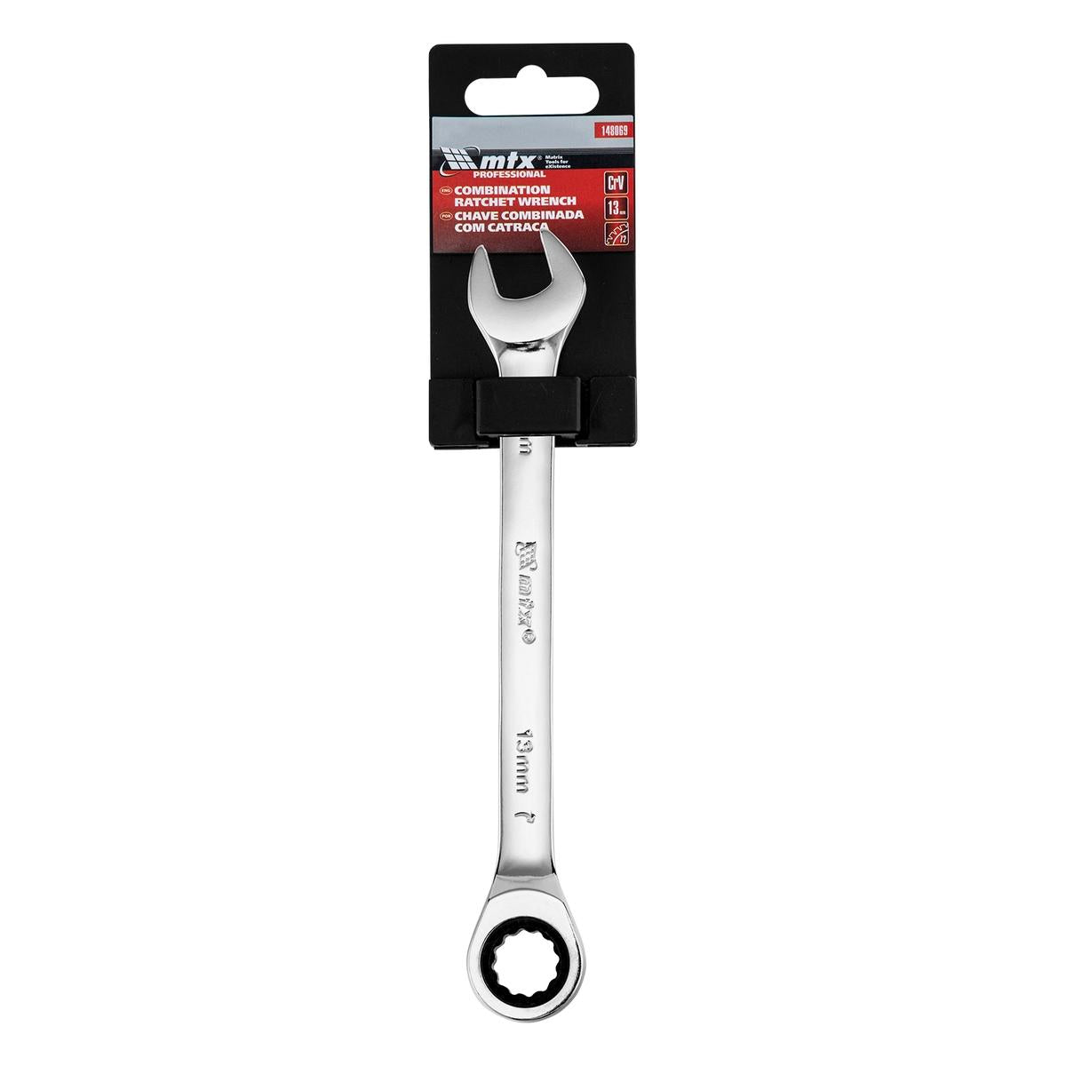 Chave Combinada Catraca Cromada Vanadio 13mm 58HRC MTX 148069