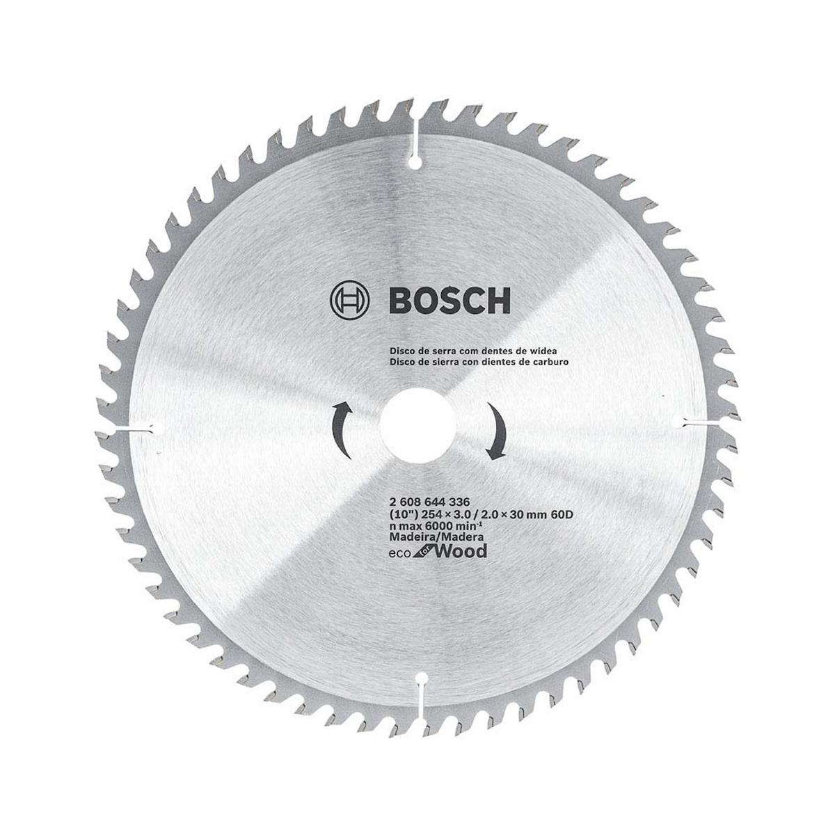 Disco Serra Circular Bosch Ecoline Ø254X30mm 60D