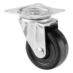 Rodízio Giratório 50 mm Borracha Preta Sem Freio 27 Kg Com Suporte Plataforma MTX