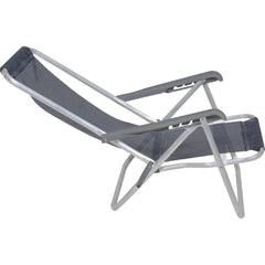 Cadeira Lazy Reclinável 4 Posições Alumínio Azul Marinho Bel