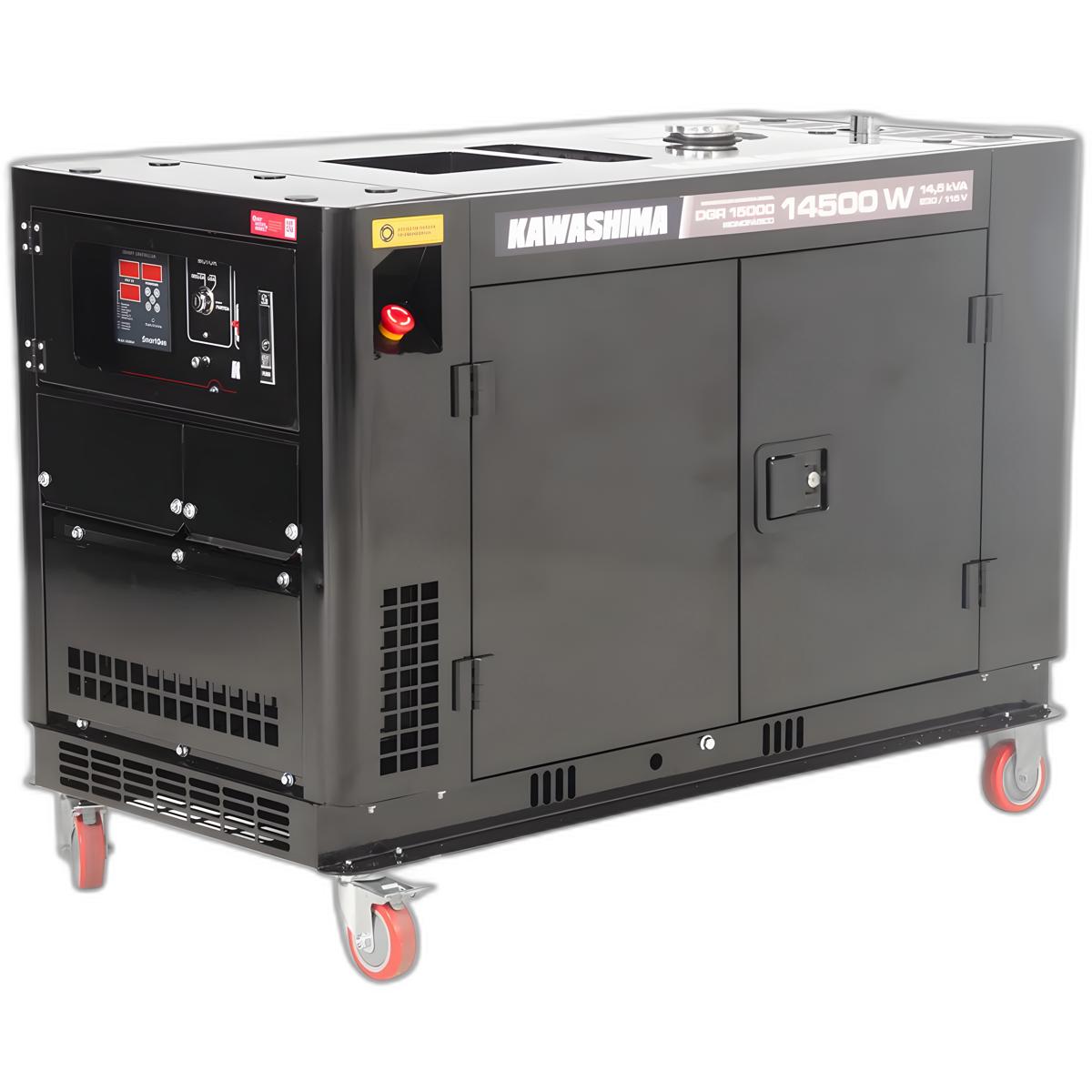 Gerador à Diesel Dgr-15000 Monofasico 14,5Kw Cabinado Kawashima
