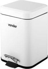 Lixeira Retangular 3 L Inox Branca 6356003002 Vonder