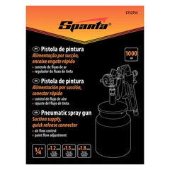 Pistola De Pintura Tanque Inferior 1000ml Bicos 1.2 1.5 1.8mm Sparta 5732755 Profissional