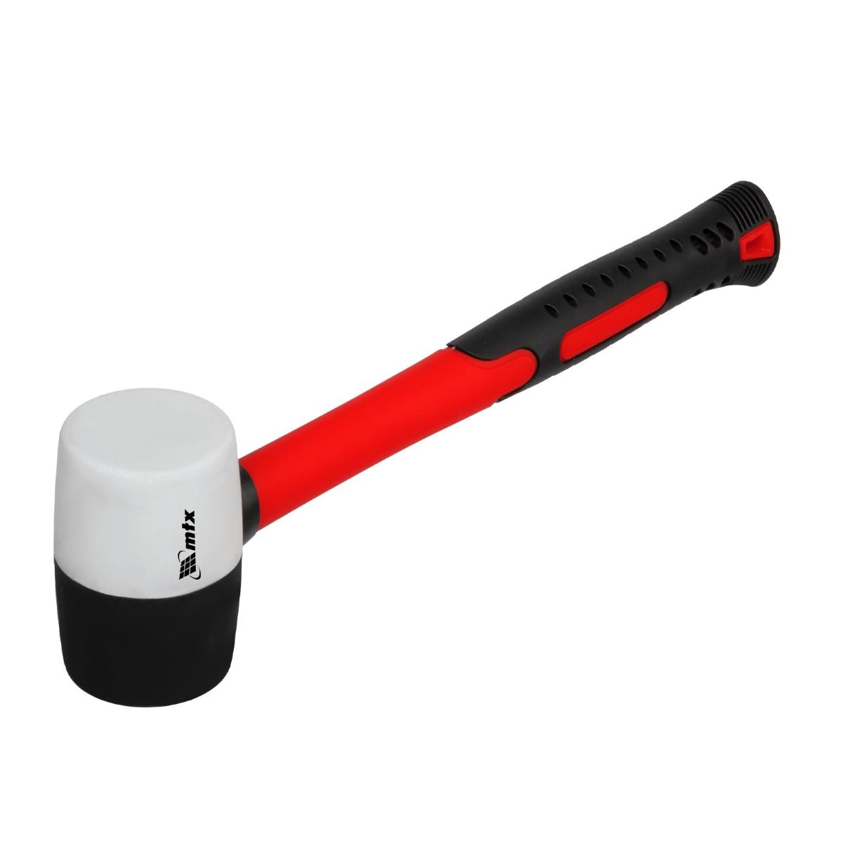 Martelo de Borracha 225g Cabo Fibra Vidro Preto e Branco MTX 111709 Profissional