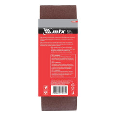 Cinta De Lixa Mtx P100 100x610mm 3 Peças Acabamento Madeira Metal Plástico