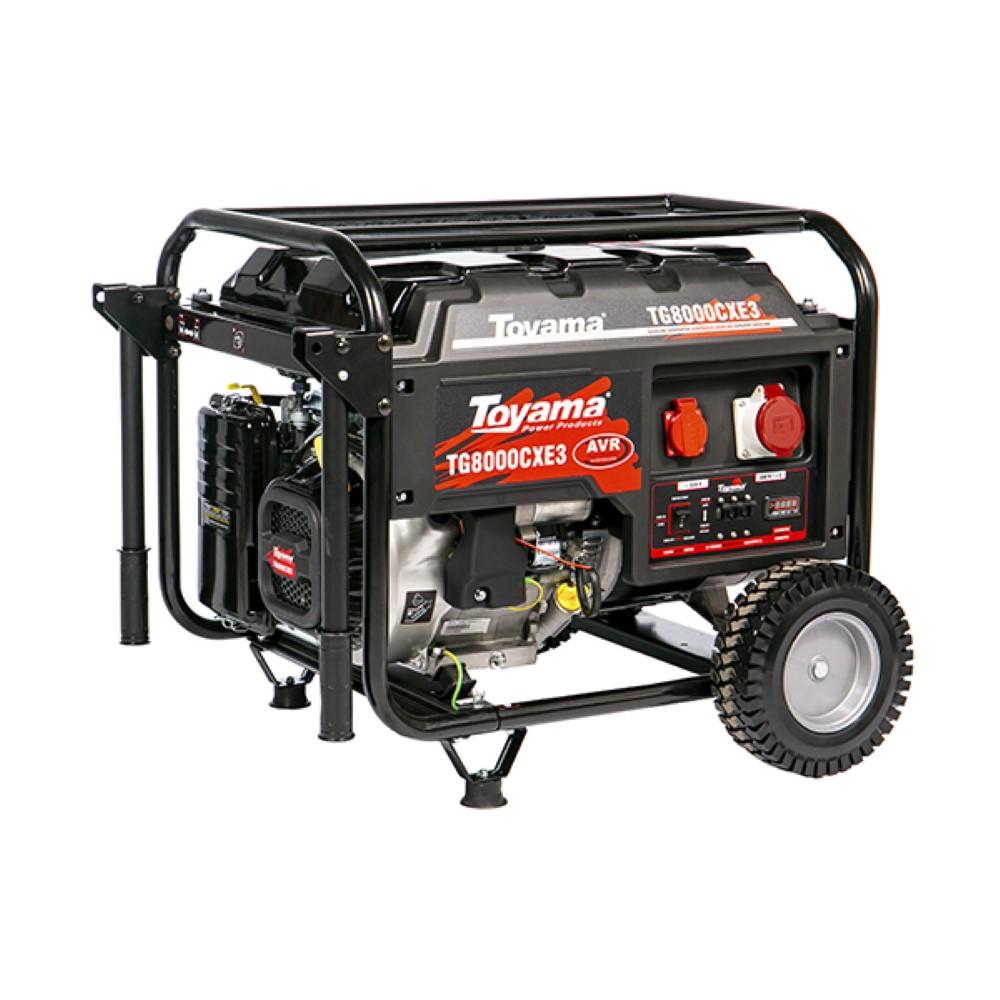 Gerador Gasolina Trifásico 8.0KVA 380V Tanque 25L com AVR Sensor de Óleo Partida Elétrica TG8000CXE3-XP Toyama