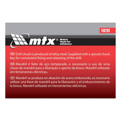 Mandril Para Furadeira Com Chave Cone B18 3-16mm MTX Ferramenta Profissional