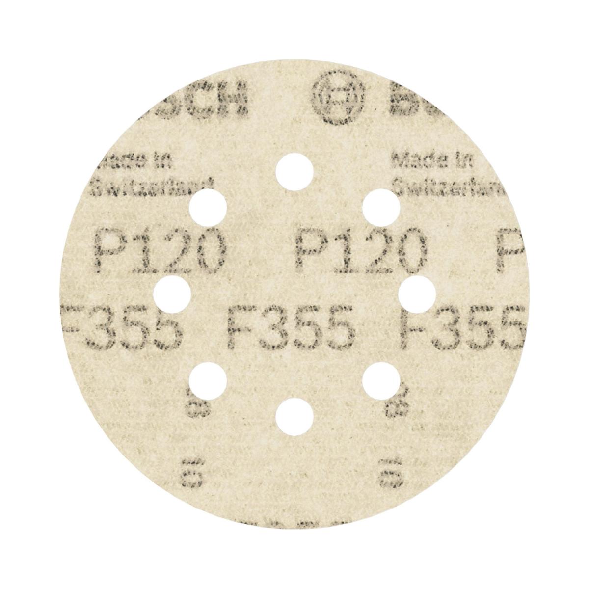 Disco De Lixa Bosch Pro F355 125mm Grano 120 - 5 Unidades