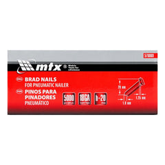 Pinos Para Pinador Pneumático 20mm 1,25mm 1mm 5000 Pçs Aço Carbono Mtx 576069